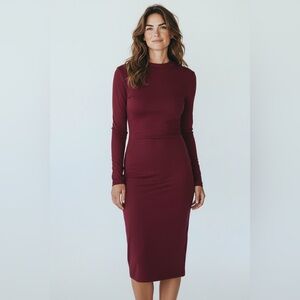 🔥American Dream Burgundy Long Sleeve Dress